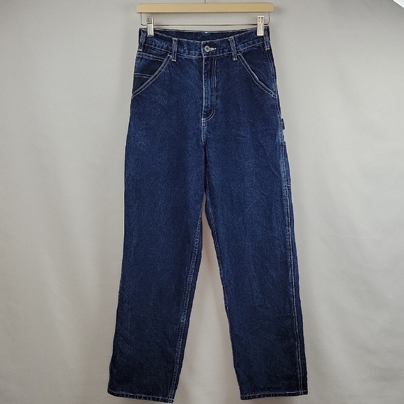 John Galt Wide Leg Carpenter Style Jeans Dark Wash Size 5 - Picture 1 of 14